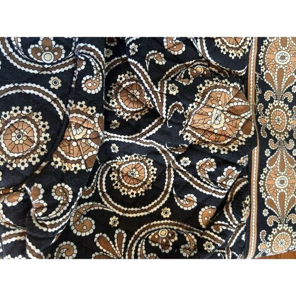 Vera Bradley Retired Cafe Latte Quilted Pattern Purse Handbag Paisley Brown - Picture 2 of 11